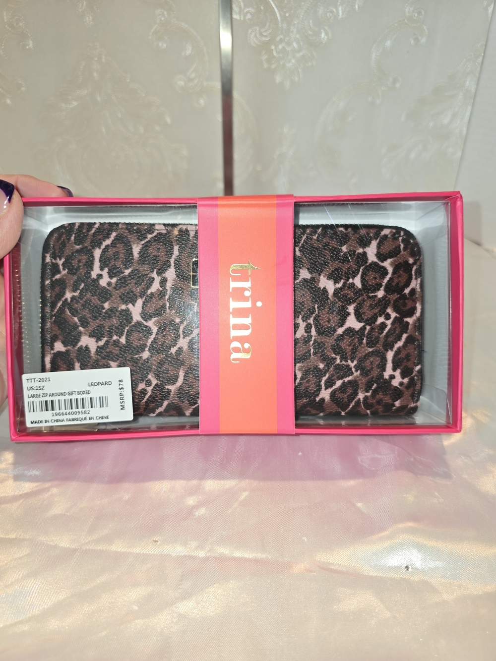 Trina Turk  Leopard Print & Pink Colors Zip Around Wallet
